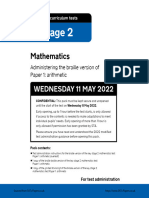 STA228458e 2022 ks2 Mathematics Administering Braille Paper1 Arithmetic