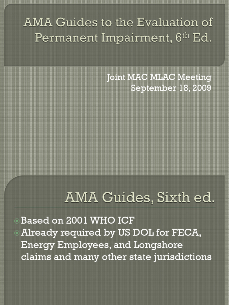 Oregon Impairment Rating System Update | PDF | Science & Mathematics