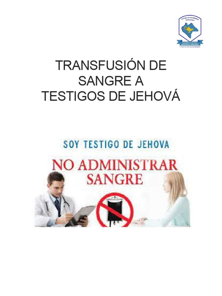 Ética de transfusiones en Testigos de Jehová | PDF
