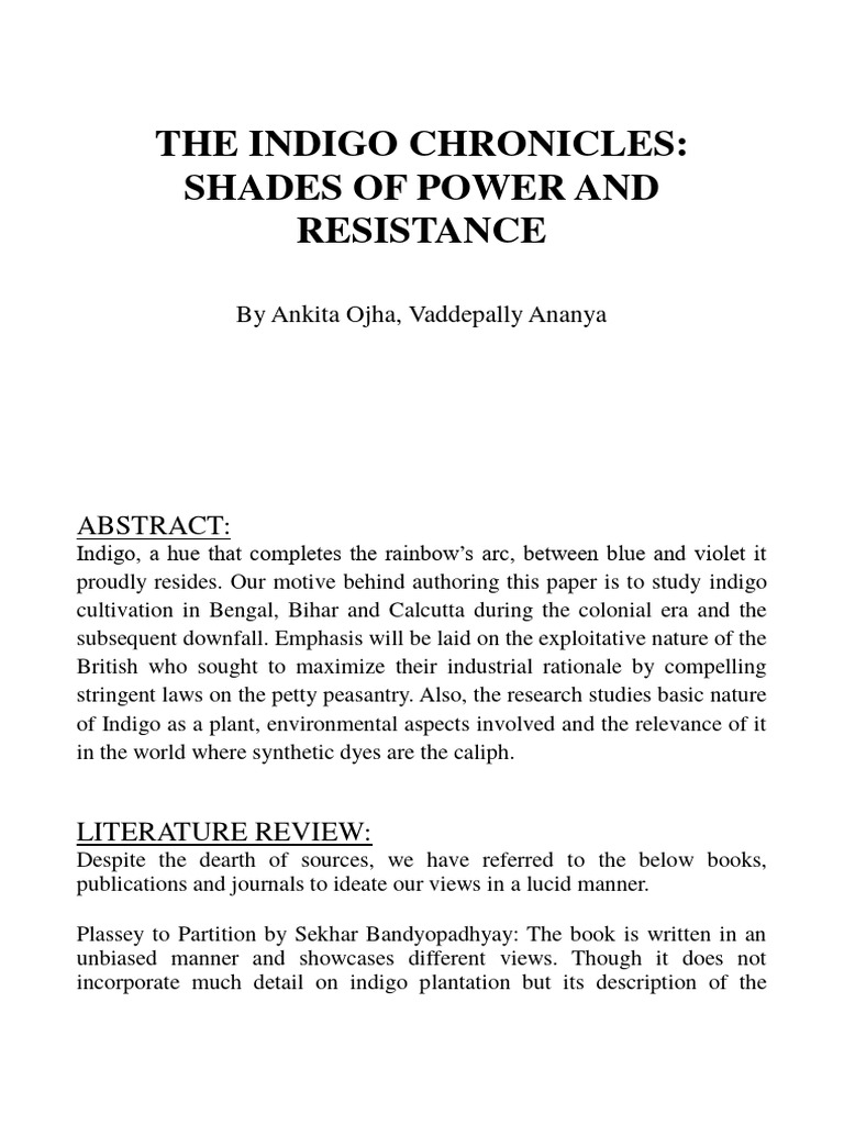 CNI Research Paper Indigo Plantations in India | PDF