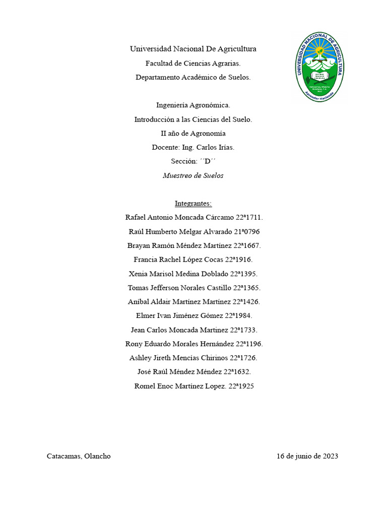 Muestreo de Suelos PDF