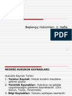 Hafta - Medeni Hukukun YÃ Rã Rlã K KaynaklarÄ, KanunlarÄ N UygulanmasÄ, YorumlanmasÄ