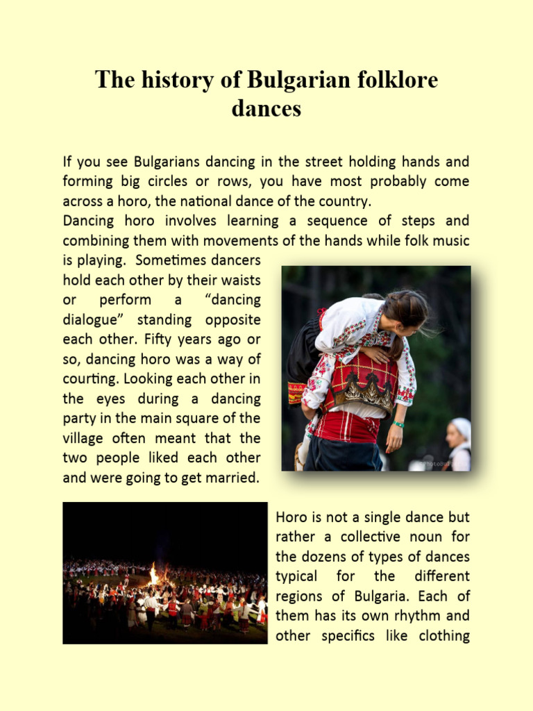 The History Of Bulgarian Folklore Dances Pdf Dances Entertainment