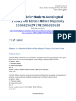 Test Bank For Modern Sociological Theory 8th Edition Ritzer Stepnisky 1506325629 9781506325620