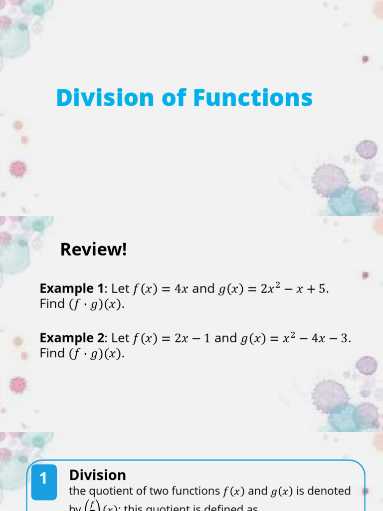 Gen Math Division of Function | PDF