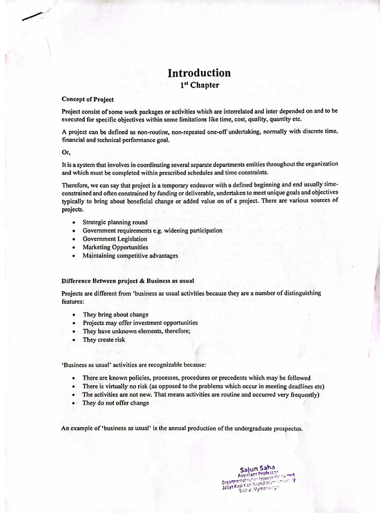 Project Management Chapter 1 | PDF