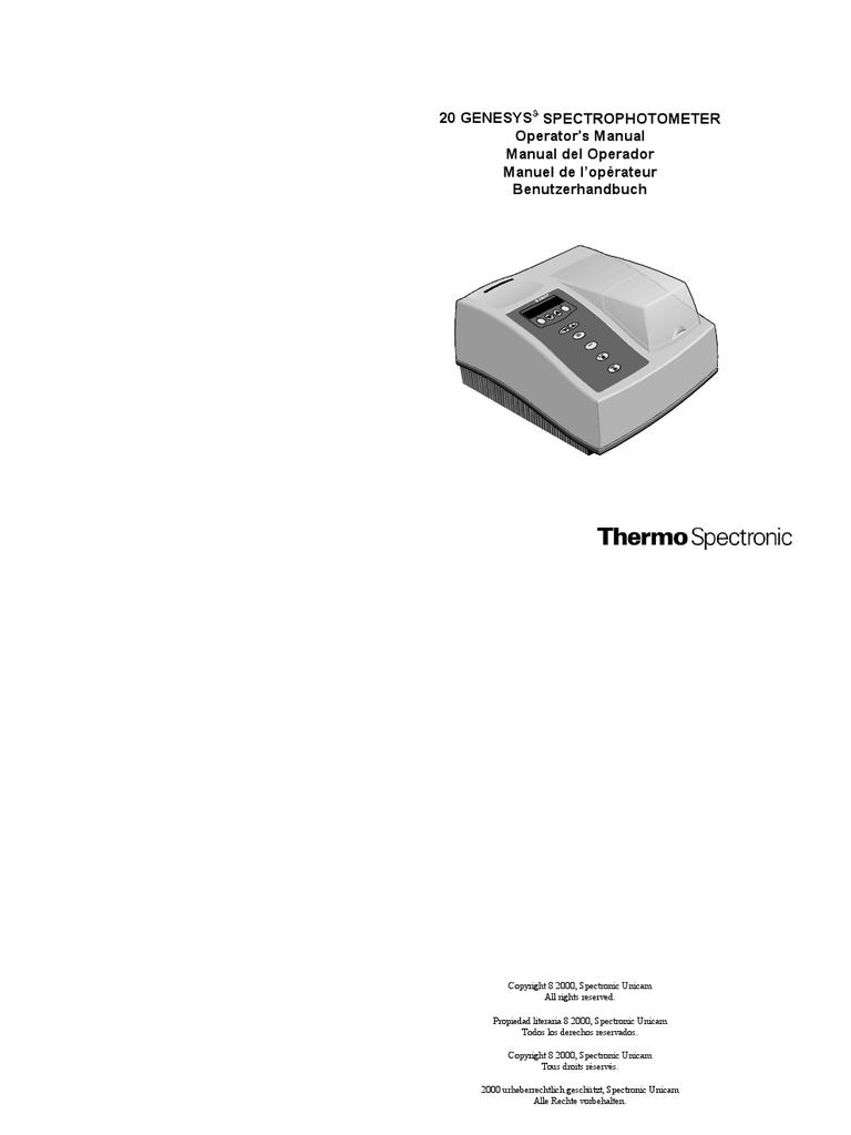 Genesys Spectrophotometer Manual PDF