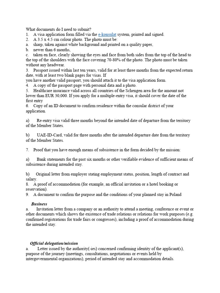 Essential Documents for Schengen Visa Application | PDF | Law