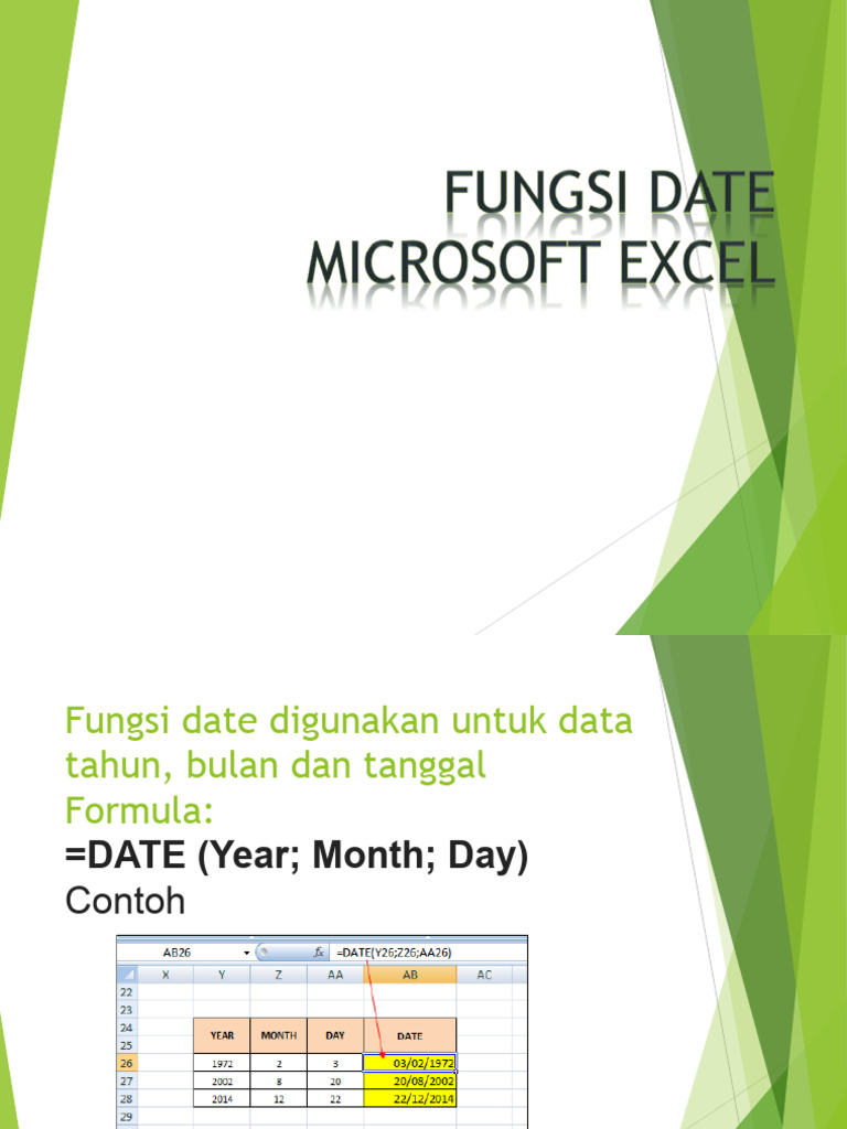 Fungsi DATE Excel: Panduan & Contoh | PDF