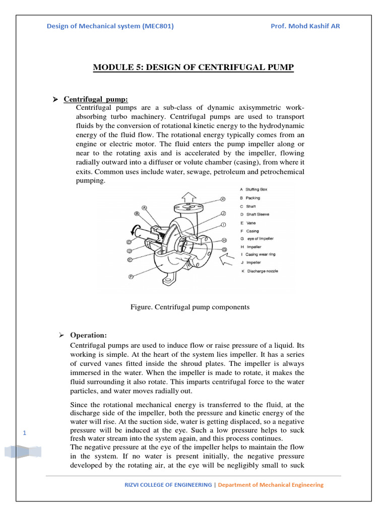 Centrifugal PumpTheory (M5) PDF