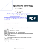 Test Bank For Operations Management Processes and Supply Chains 11th Edition Krajewski Malhotra Ritzman 1323334750 9780133872132