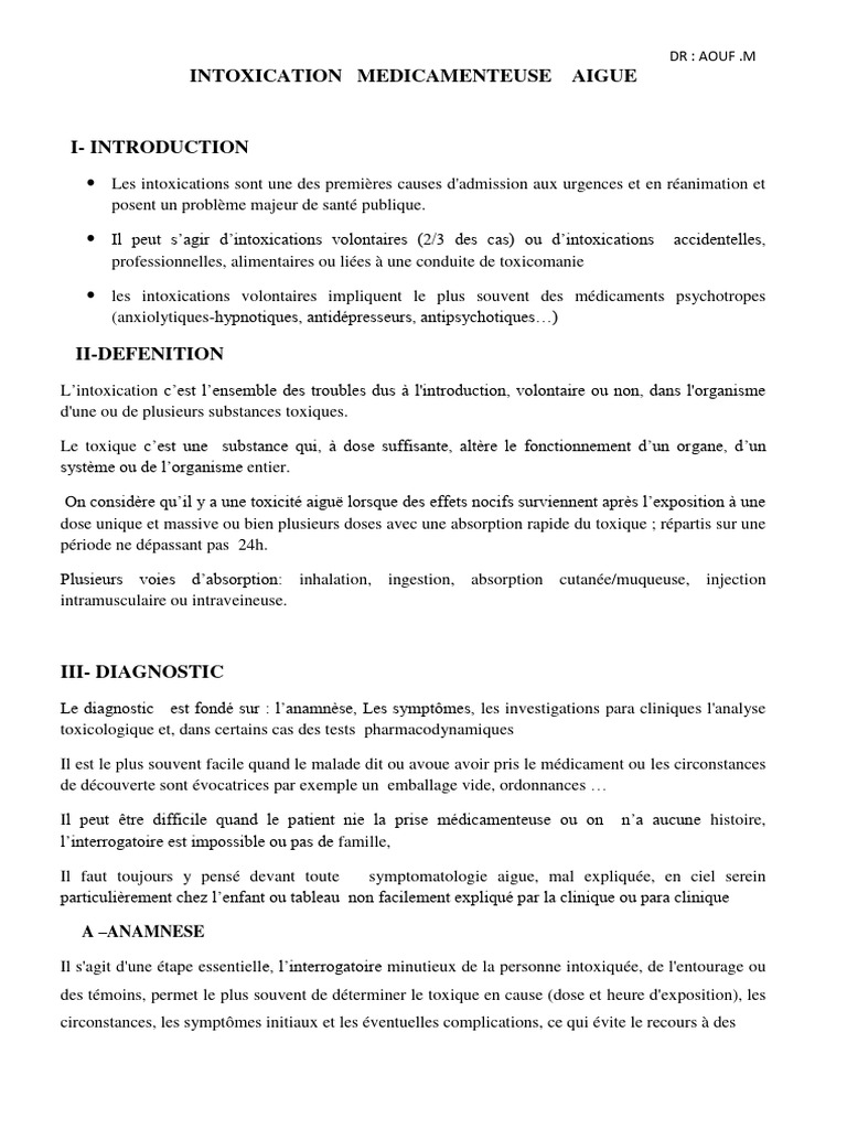 18 Intoxication Médicamenteuse Aiguë PDF