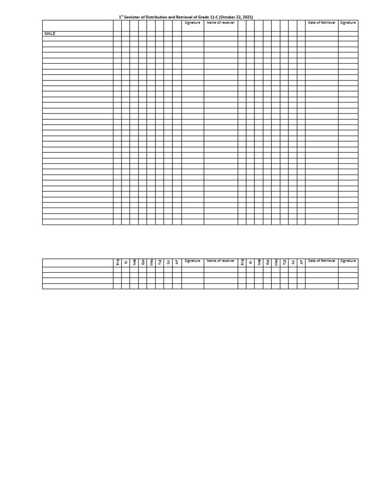 Grade 11-C 1st Semester Retrieval Form | PDF