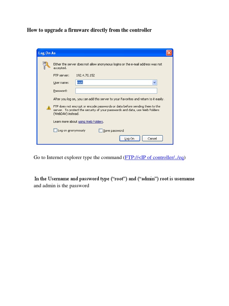 Upgrade Firmware via Controller Steps | PDF