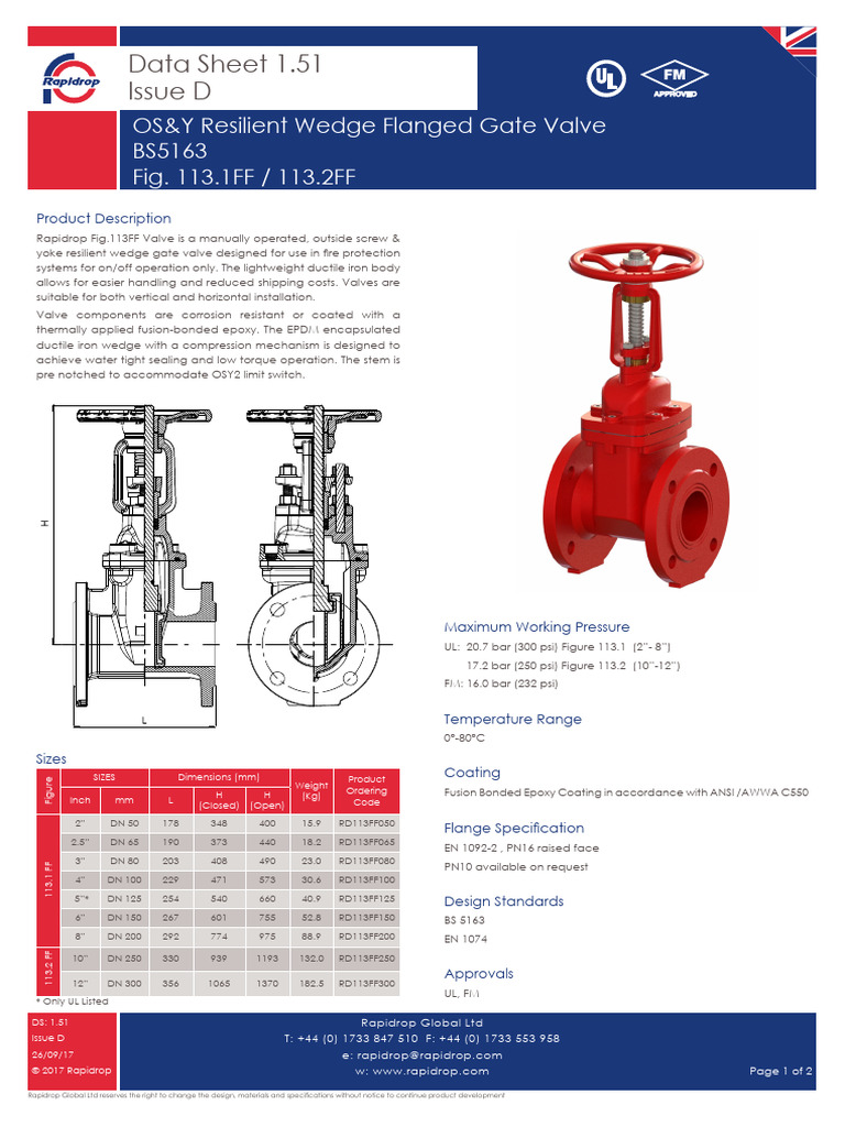 OS&Y Gate Valve PDF