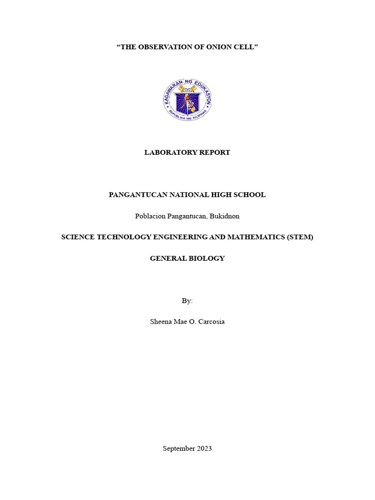 Laboratory Report Onion Cell PDF