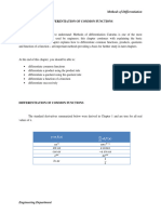 2.1 Differentiation of Common Functions