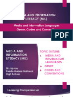 Media and Information Languages Part 1 Genre Codes and Conventions