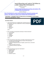 Test Bank For Financial Reporting and Analysis 7th Edition by Gibson ISBN 7810443798 9787810443791