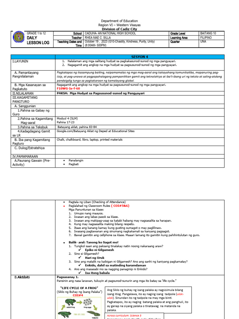 Cot 1 - Q1 - Mga Hudyat-2 | PDF