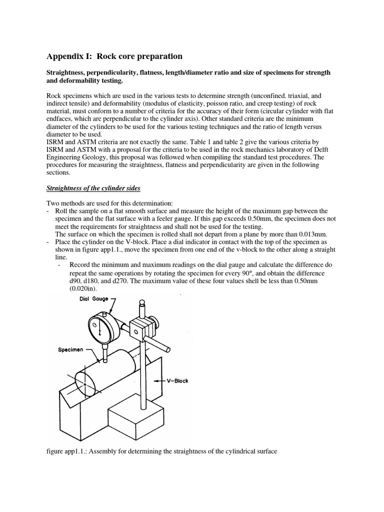 Rock Core Preparation | PDF