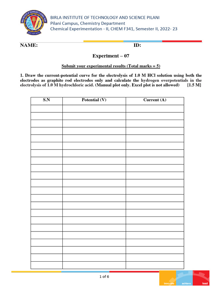Electrode Ex 7 Workbook PDF