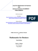 Solution Manual For Mathematics For Business 10th Edition Salzman Clendenen 0132898357 9780132898355