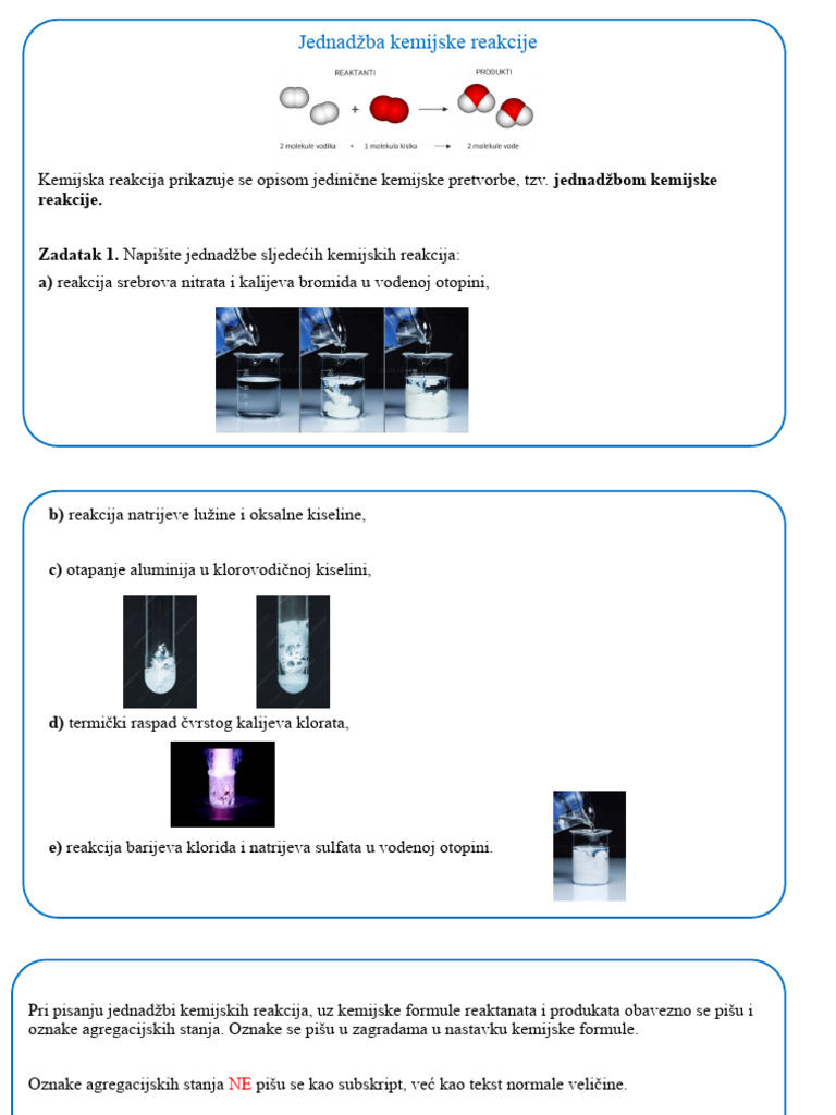 Jednadžba Kemijske Reakcije | PDF