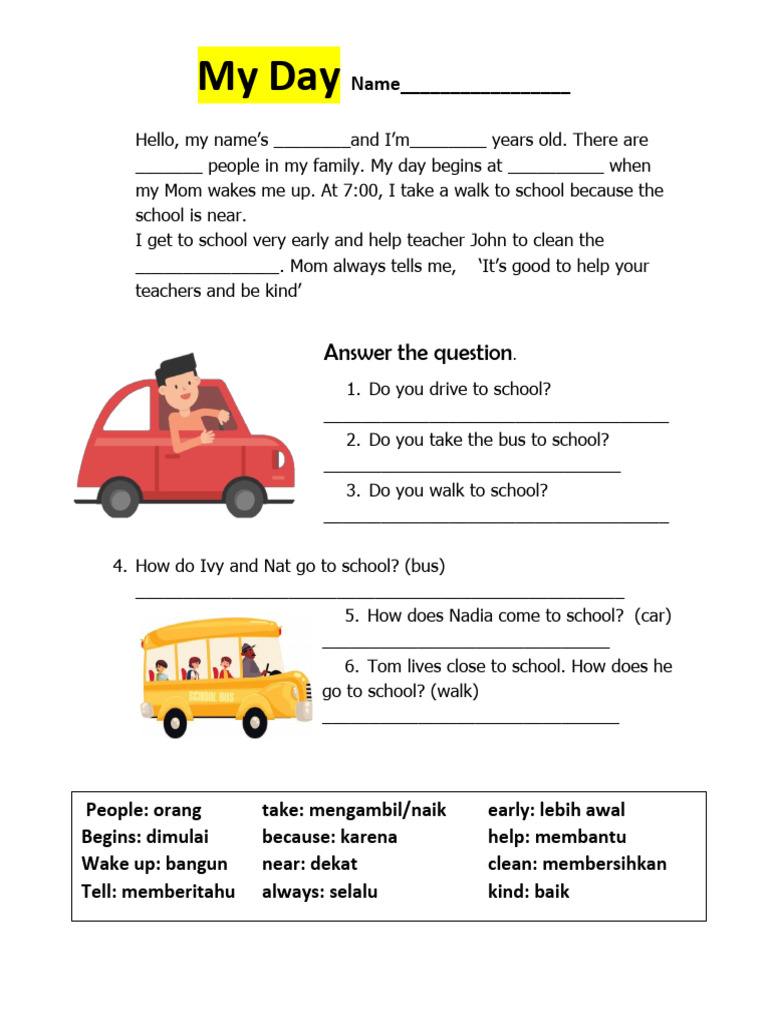 My Day Worksheet Templates Layouts - 119302 | PDF