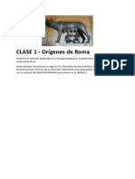 CLASE 1 - Orígenes de Roma