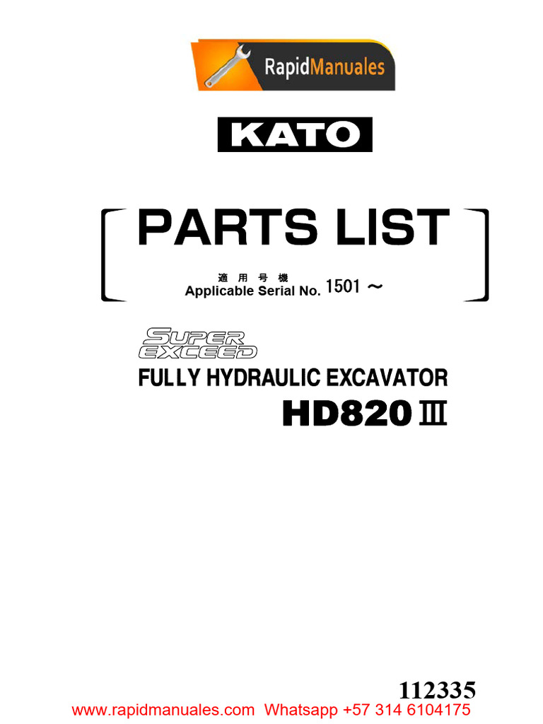 HD820-III KATO Manual de Partes 339 Páginas | PDF
