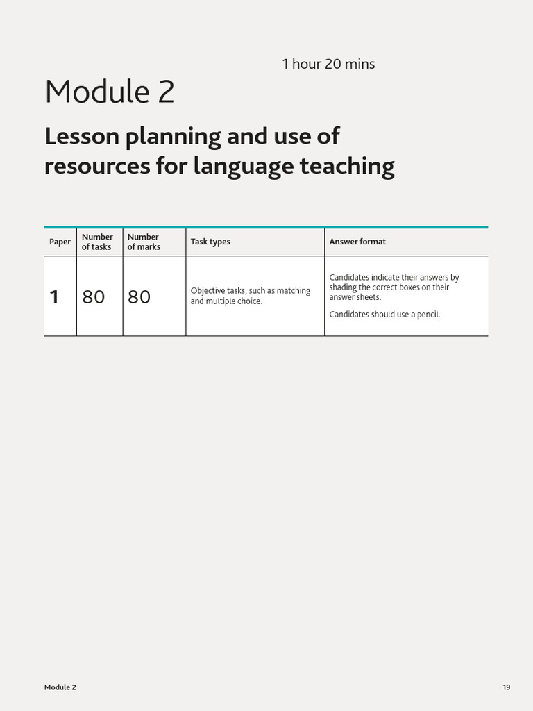 TKT Module 2 Test With Answer Key | PDF