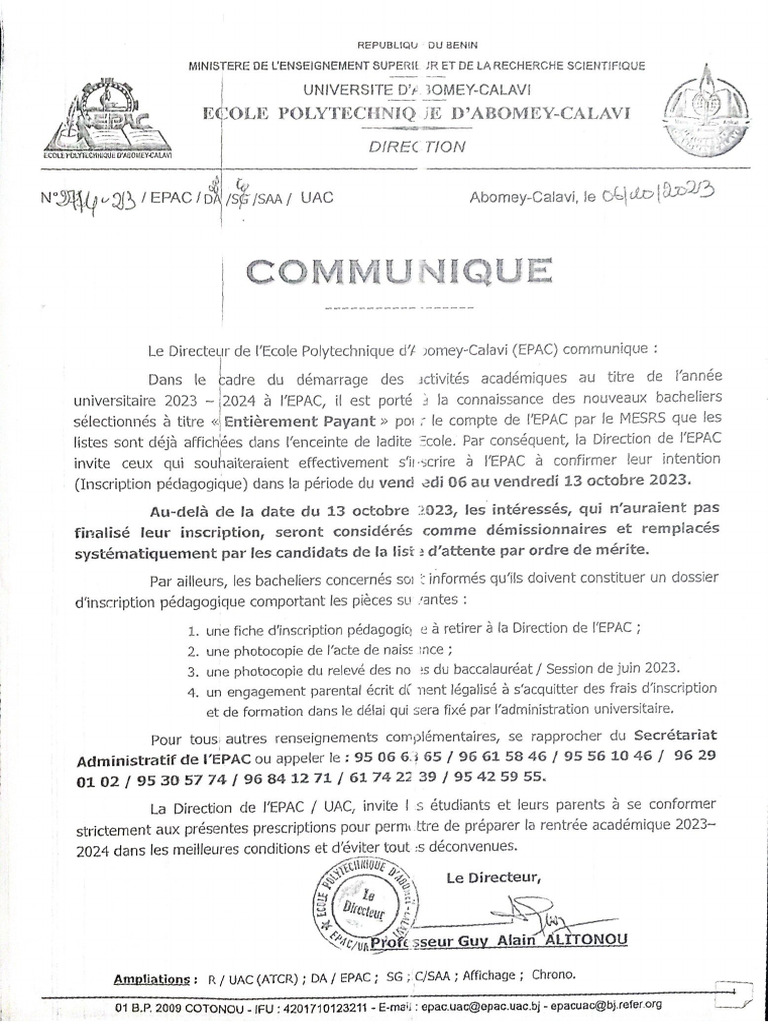 Confirmation de Place | PDF