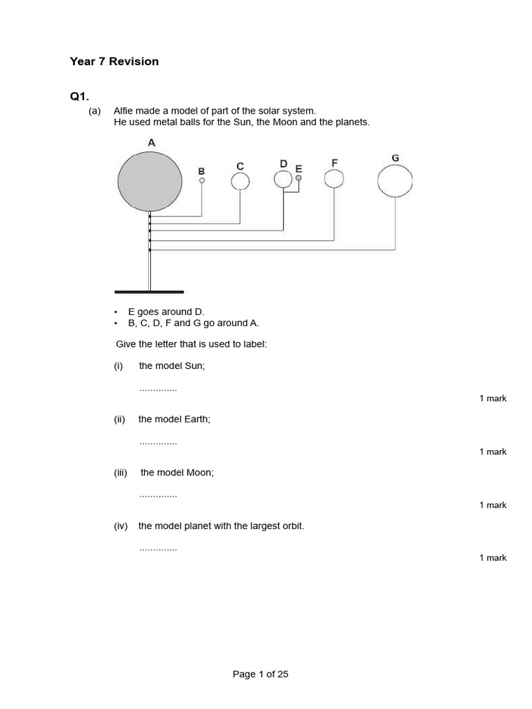 Year 7 Science Revision Guide | PDF | Science & Mathematics