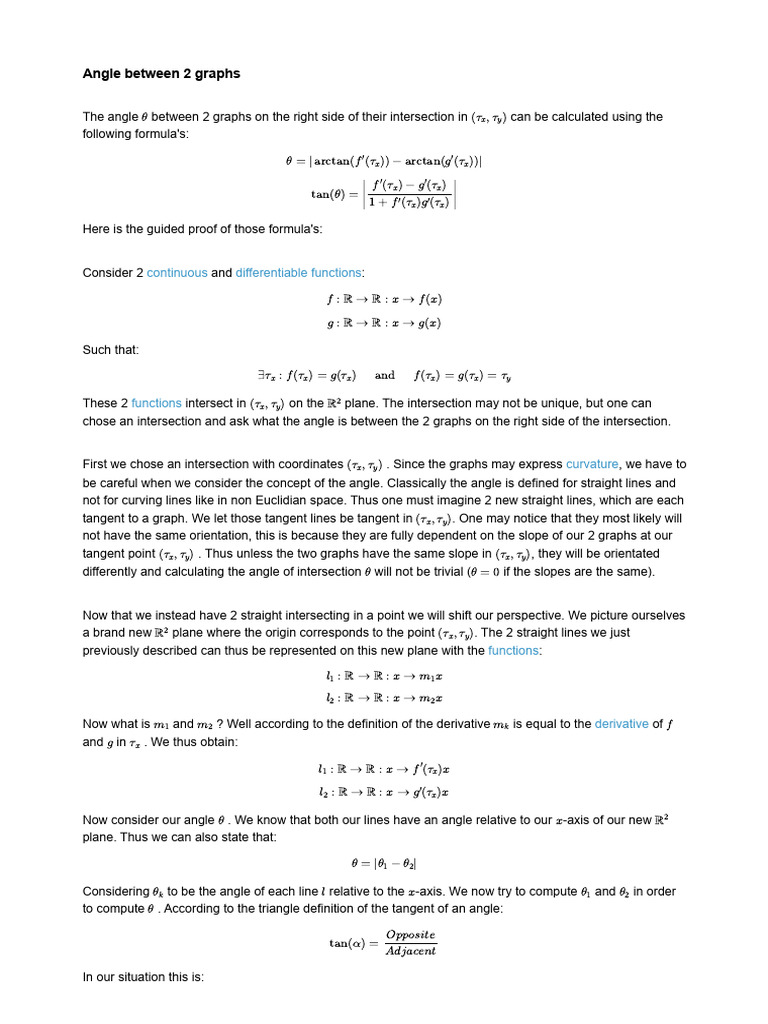 Angle between 2 graphs pdf