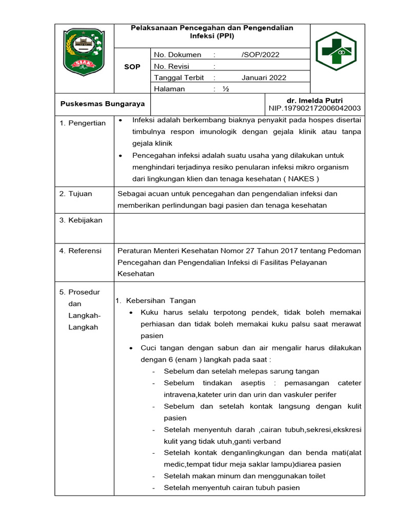 SOP Pelaksanaan Ppi | PDF