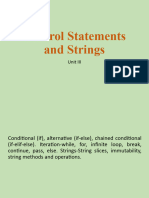 Unit III Control Statements and Strings