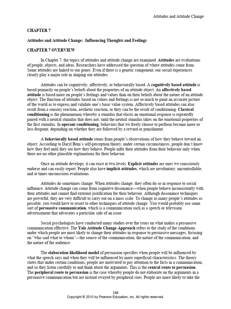 Attitudes and Attitude Change CHAPTER 7 Attitudes and Attitude ...