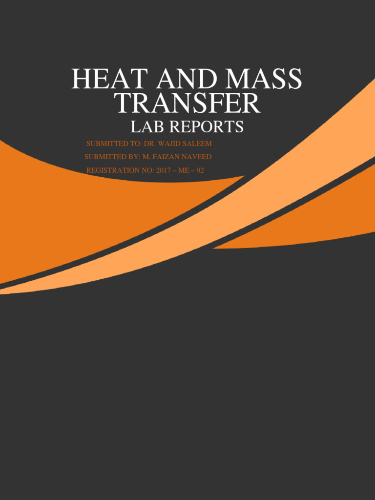 Heat and Mass Transfer Lab Reports Download Free PDF Convection