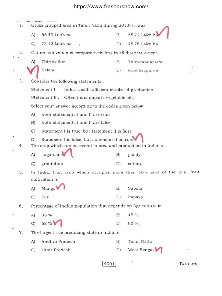 MCAER PG CET General Agriculture Previous Paper | PDF | Business ...