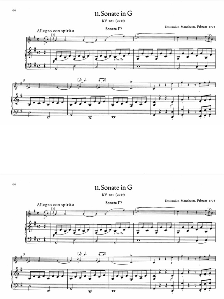 Mozart, Sonata para Violín G Major PDF