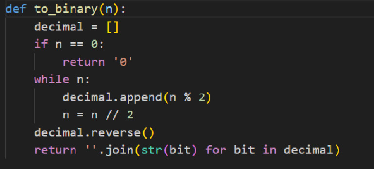 To - Binary Algorithm in Python | PDF image.