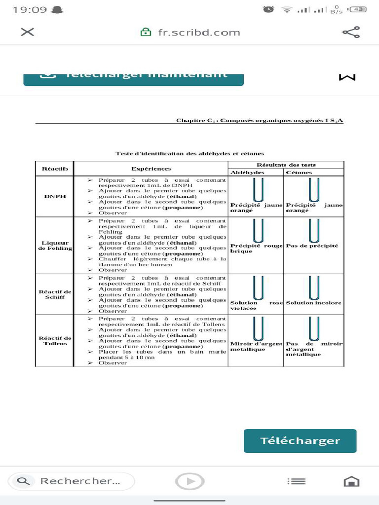 Test D'identification Des Alcools | PDF
