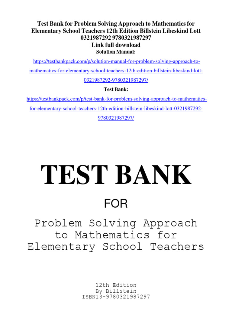 Test Bank for Mathematics Teaching 12th Ed. | PDF | Teaching Methods ...