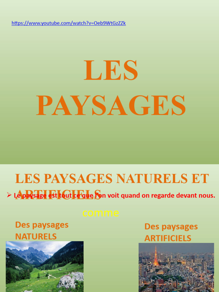 Types de paysages naturels et artificiels | PDF