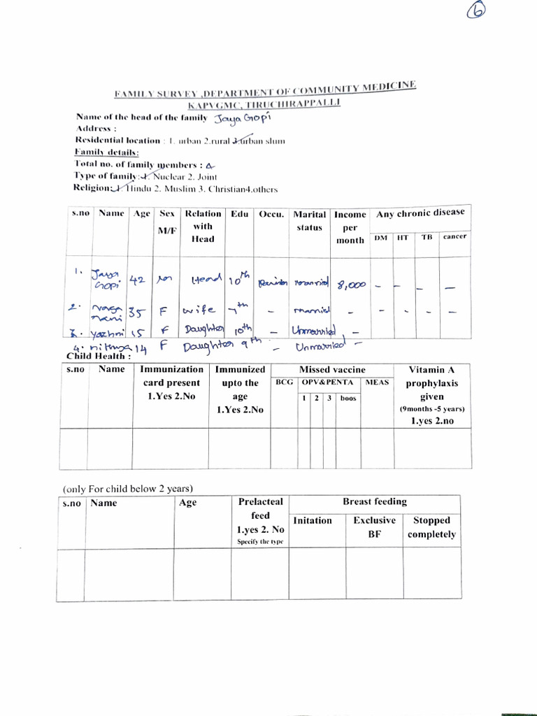 SPM Family Survey | PDF