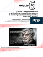 Módulo 6 - Cultura. Cambio y Desarrollo Organizacional. La Gestión Por Valores. El Clima Organizacional - Componentes, Medición y Utilidad.