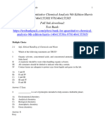 Test Bank For Quantitative Chemical Analysis 9th Edition Harris 146413538X 9781464135385