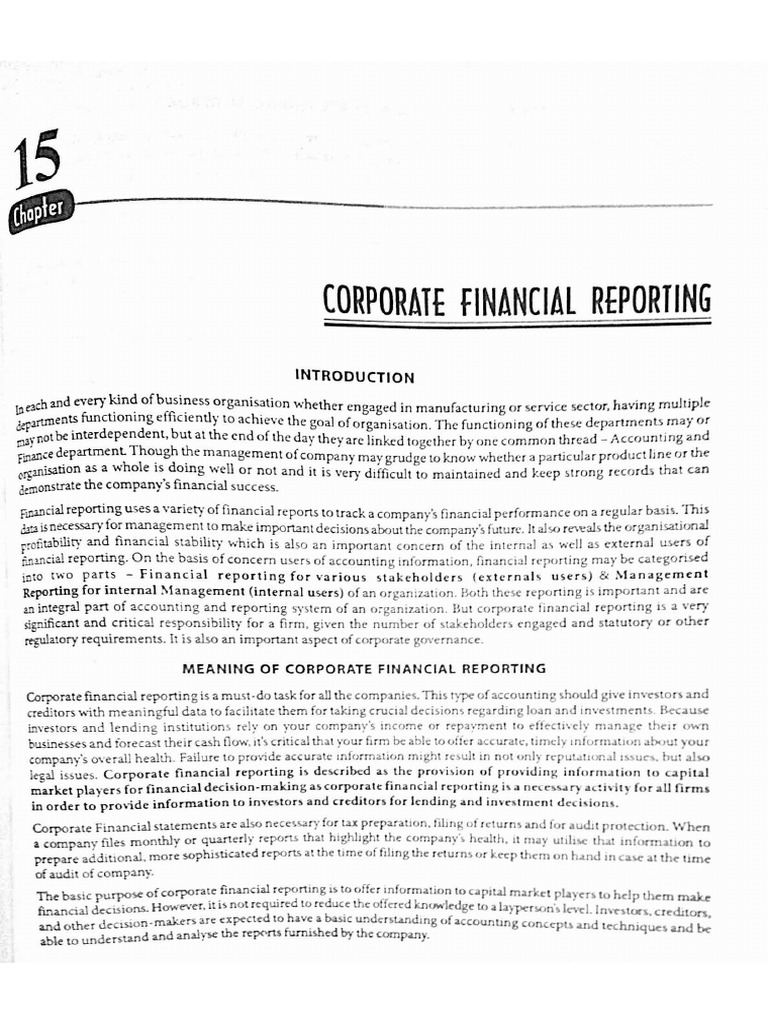 Corporate Financial Reporting | PDF