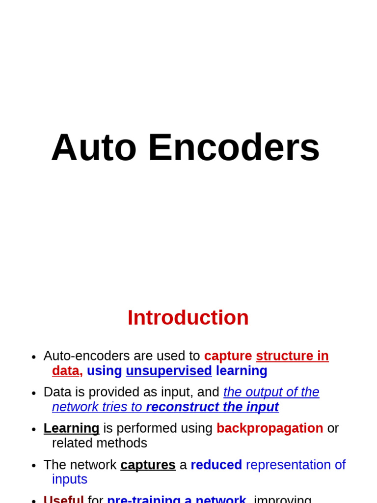 Auto Encoders | PDF